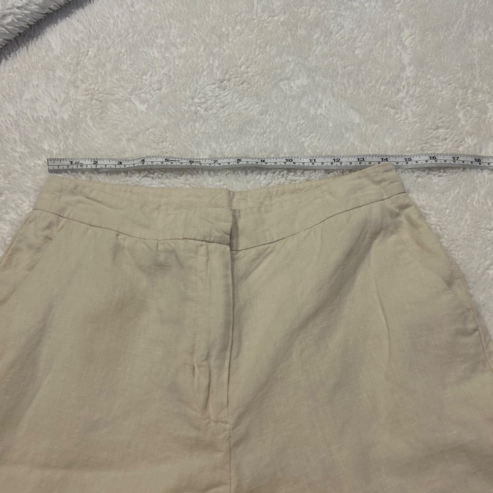 Oak + Fort Womens Sz 8 Beige Cotton Linen Slide Pockets Pants Cottage Core Soft - Picture 4 of 7